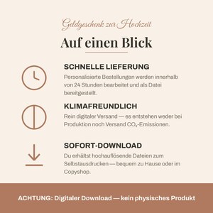 Geldgeschenk Hochzeit personalisiert | VW Bulli Camper Poster | Geldgeschenk Brautpaar | Digitaler Download A4 A3 image 7