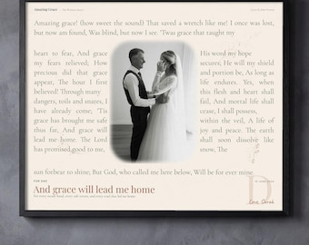 Custom Song Lyrics Print with Photo, Wedding Lyric Art, Father Daughter Dance Gift, Personalized First Dance Keepsake, Digital File