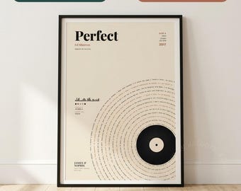 Custom Song Lyrics Poster | Vinyl Record Wall Art | Personalized First Dance Gift (Digital Download)