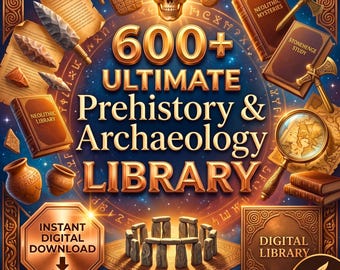 600+ Prehistory and Archaeology Ebook Bundle | Ultimate Ancient History Digital Library | Instant Download Curated Historical Archive