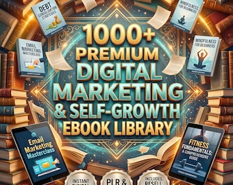 1000+ Digital Marketing & Self Growth Ebook Library | PLR MRR Business Bundle Master Resell Rights Ebooks Ultimate Instant Digital Download