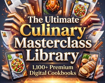 1100+ Digital Cookbook Bundle | Premium Recipe Library | Baking, Diet, Global Cuisine Ebooks Instant Download | Complete Digital Collection