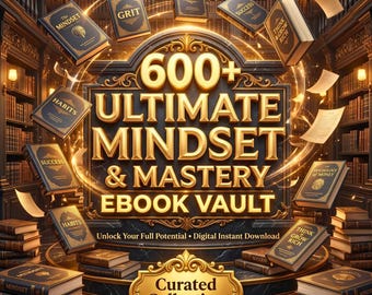 600+ Ultimate Mindset and Mastery Ebook Vault | Digital Bundle | Self Help Business Finance Personal Growth Library Instant Digital Download