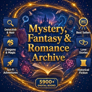 5900+ Premium Fiction Ebook Library | Mystery, Fantasy, Sci-Fi & Romance Digital Bundle | Curated Novel Collection Instant Digital Download