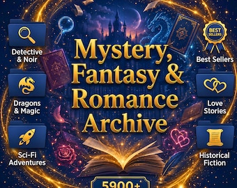 5900+ Premium Fiction Ebook Library | Mystery, Fantasy, Sci-Fi & Romance Digital Bundle | Curated Novel Collection Instant Digital Download