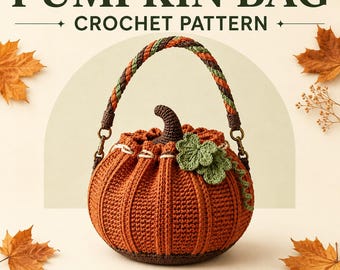 Patrón de ganchillo para bolso de calabaza, bolso de mano de ganchillo de otoño en PDF, patrón de bolso de otoño, descarga instantánea para principiantes avanzados