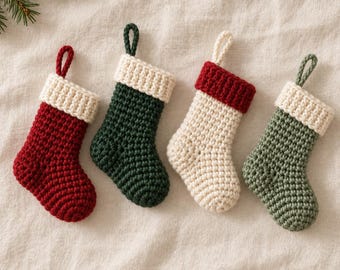 Mini Stocking Crochet Pattern - Minimalist Christmas Ornament PDF for Beginners