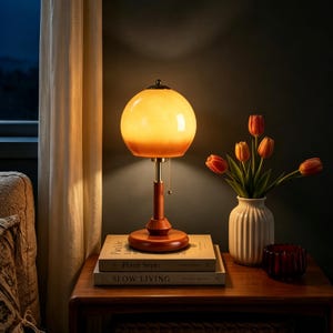 Vintage-Pilz-Tischleuchte, gemütliche Nachttischlampe, Retro-Kuppel-Schreibtischlampe, stimmungsvolle Schlafzimmerdekoration, dimmbare Glas-Nachttischlampe mit 3 Farben