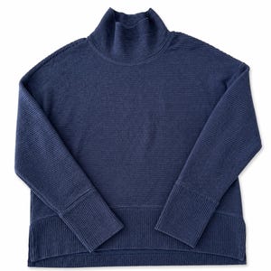 Calia Navy Blue Ribbed Turtleneck Sweater image 1
