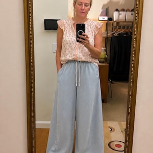 TINSELTOWN Light Blue Wide Leg Tencel Cotton Blend Denim Pants Size S EUC image 1