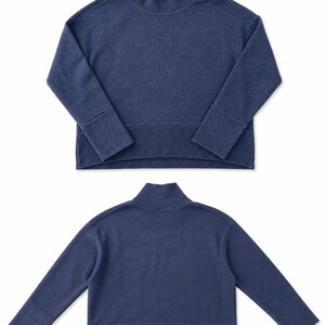 Calia Navy Blue Ribbed Turtleneck Sweater image 3