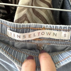 TINSELTOWN Light Blue Wide Leg Tencel Cotton Blend Denim Pants Size S EUC image 3