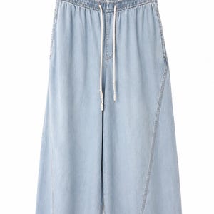 TINSELTOWN Light Blue Wide Leg Tencel Cotton Blend Denim Pants Size S EUC image 2