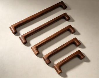 Solid Wood Cabinet Knobs,Beech Walnut Minimalist Drawer Pulls.Wood Drawer Pulls,Solid Wood Cabinet Handles,Wooden Knobs,  Dresser Pulls