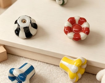 Colorful Ceramic Cabinet Knobs,Hand Painted Drawer Pulls,Vintage Dresser Knobs ,Farmhouse Furniture,Hardware Kitchen Cupboard,Drawer knobs