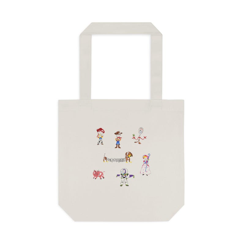 Toy Story Characters Tote Bag | Woody Buzz Jessie Bo Peep Alien Tote image 6