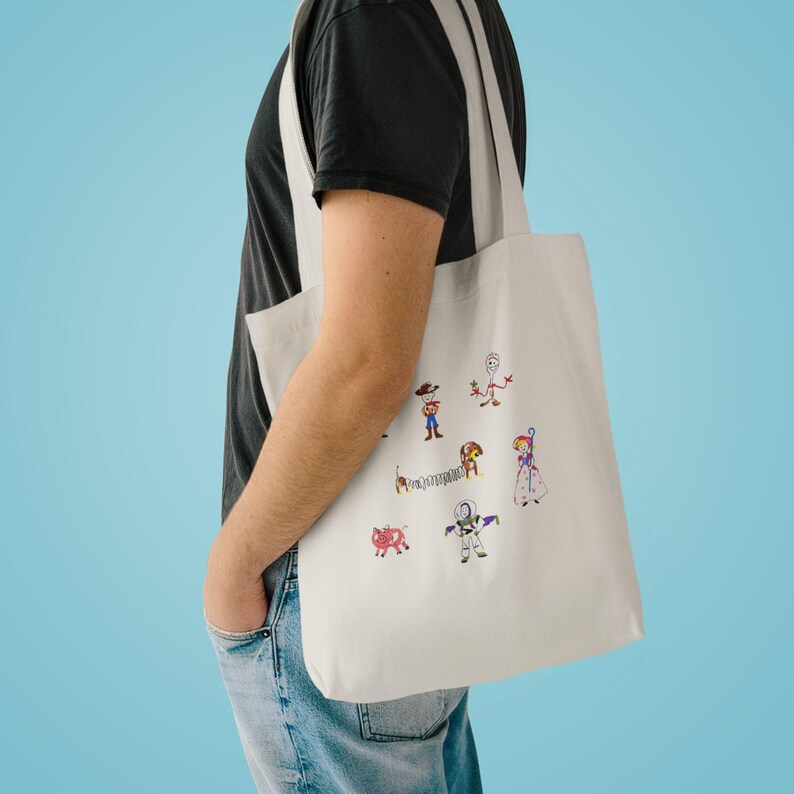 Toy Story Characters Tote Bag | Woody Buzz Jessie Bo Peep Alien Tote image 8