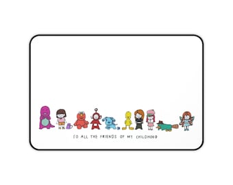 Alfombrilla de escritorio con personajes de dibujos animados de los 90 / Alfombrilla de ratón con personajes retro de la infancia