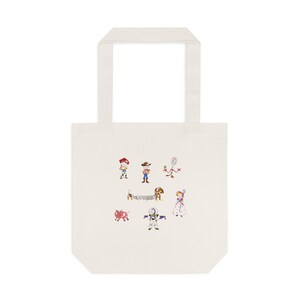 Toy Story Characters Tote Bag | Woody Buzz Jessie Bo Peep Alien Tote image 2
