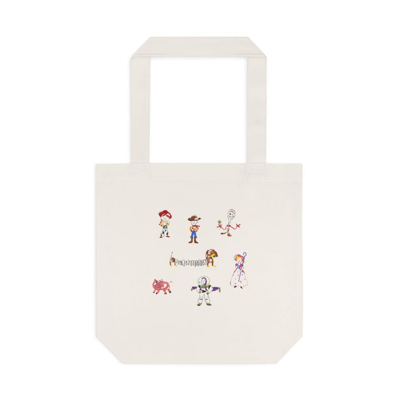 Toy Story Characters Tote Bag | Woody Buzz Jessie Bo Peep Alien Tote image 2