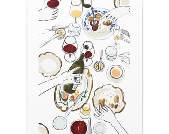 Lienzo ilustrado para cena / Cuadro de pared con acabado mate