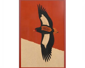 Vintage Bird Fine Art Poster with Colored Frame
