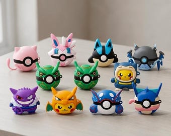 Funda para AirPods con diseño de personajes Pokémon / Funda de silicona con diseño de anime, compatible con AirPods Pro 2 3 y AirPods 1 2 3 4. Regalo ideal para amantes del anime.