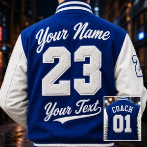 Custom Varsity Jacket, Personalized Letterman Bomber, Name Logo Patches, Sports Team, School, Cheerleader, Custom Letterman Streetwear Style