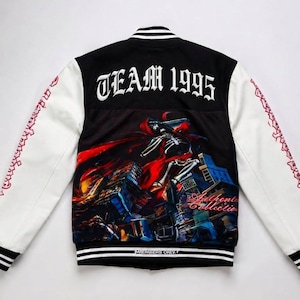 Jaqueta universitária personalizada, jaqueta bomber estilo colegial personalizada, patches com o logotipo do time.