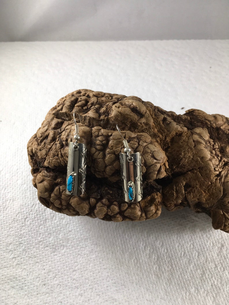 Navajo #169 Silver and Turquoise Earrings.