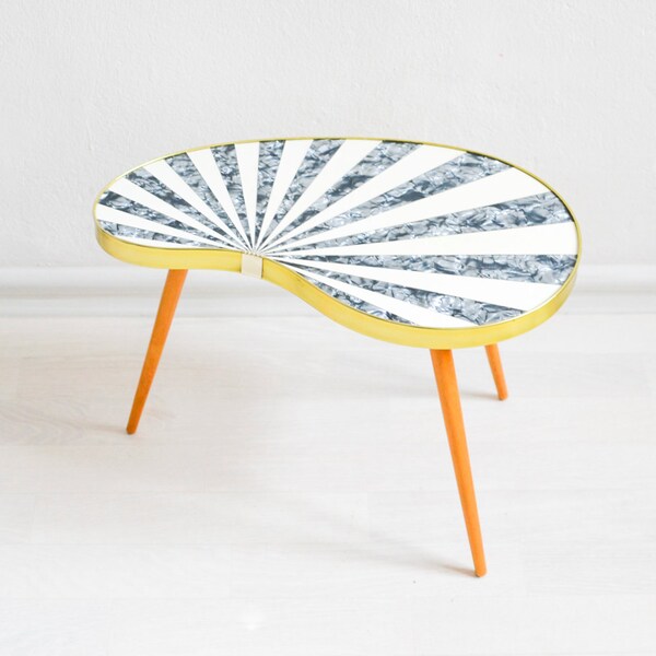 Vintage flower table kidney table tripod coffee table Mid-Century Modern 60s GDR Eastern Germany 