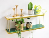 Planter Shelf with brass details in Mid-Century Modern Design