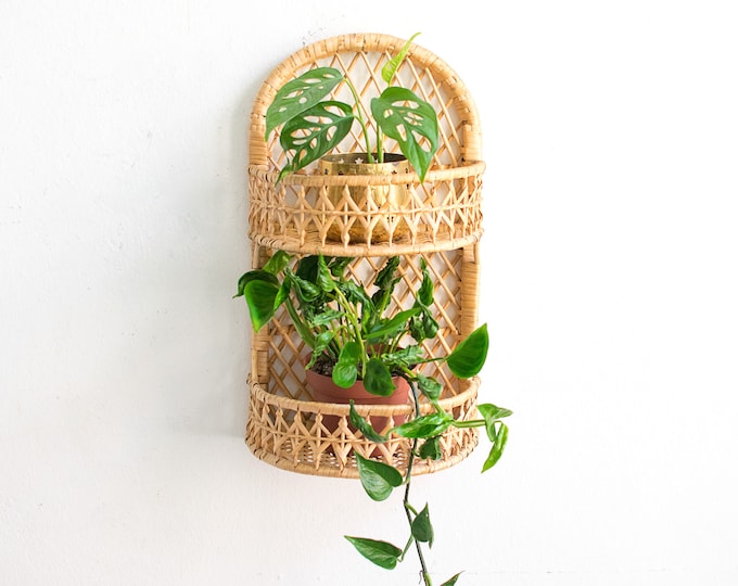 Rattan Hanging Planter Wall Mounted Planter Wicker Planter Etsy