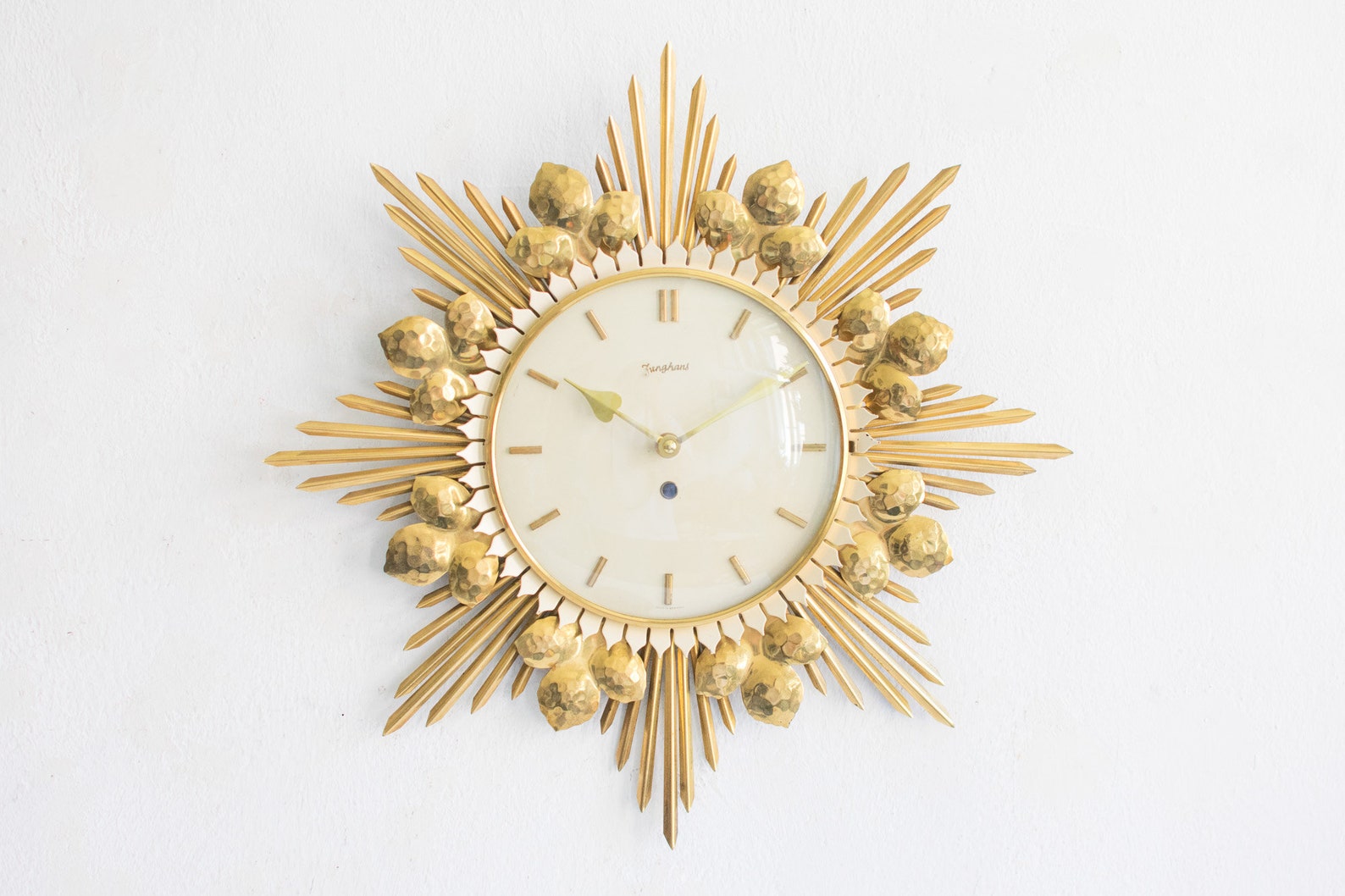 Large sun shaped brass wall clock Etsy