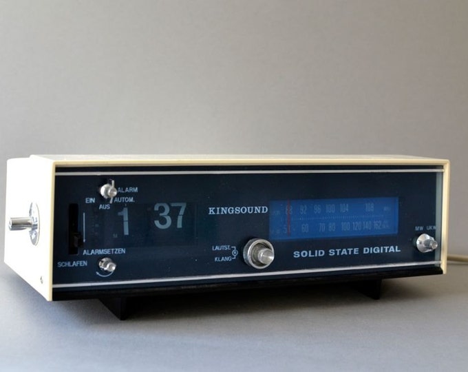 Vintage Flip Clock Alarm Radio West German Kingsound White Etsy