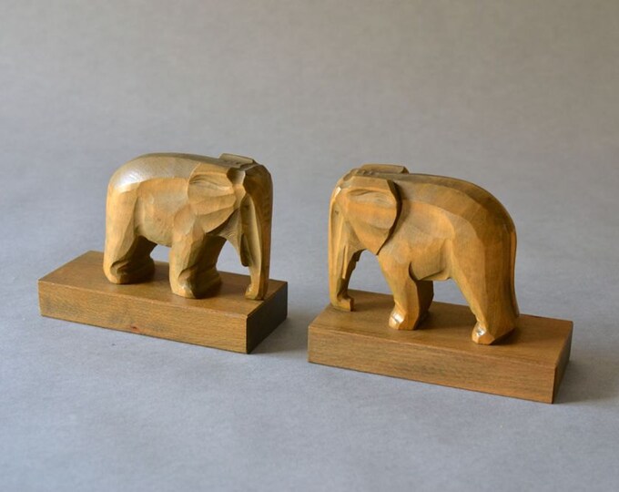 antique elephant bookends