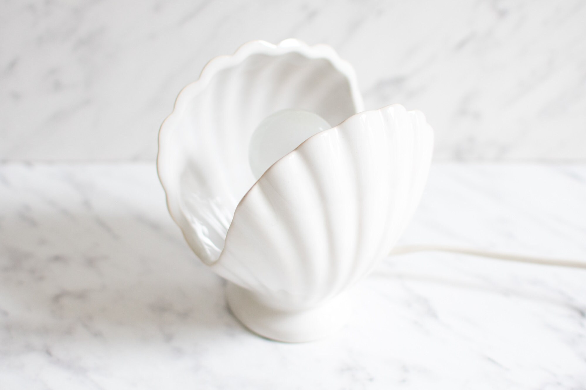 White Vintage Shell Lamp Etsy