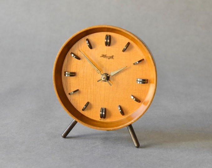 Vintage German Wooden Kienzle Desk Clock Table Clock Etsy UK