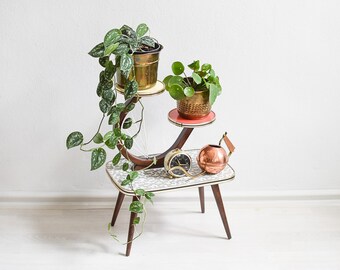 Plant Stand Tiered, Tiered Plant Stand, Plant Stand, Mid Century Plant Stand, Plant Stands Indoor, Vintage Plant Stand, Kidney Table, boho