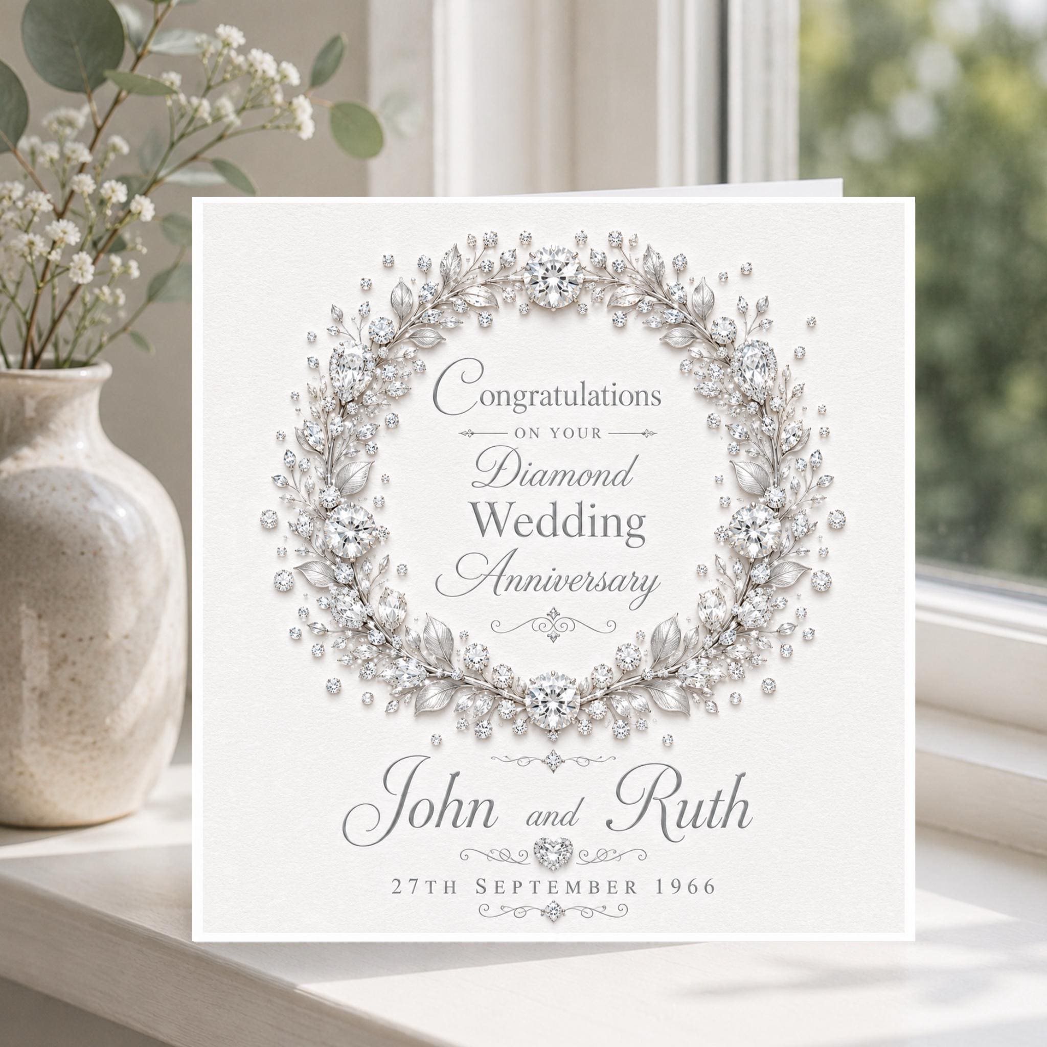 Diamanthochzeit Herzliche Glückwünsche Blumen 60. Hochzeitstag