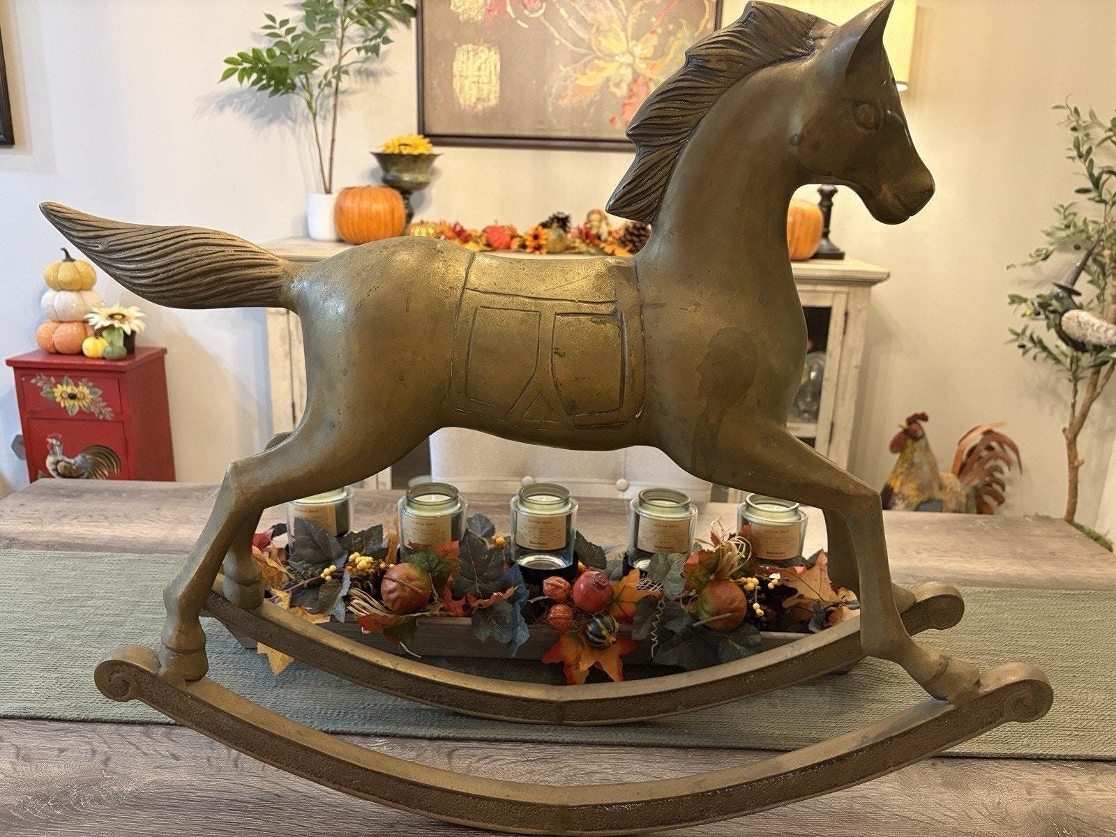 Large Brass Rocking Horse - Etsy