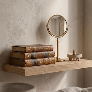 Schreibtisch Organizer aus Walnuss Holz, Minimalistische Docking Station am Bett - Handgeöltes Tablett