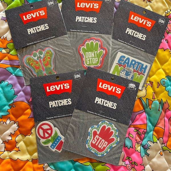 Vintage 1970s Levi’s iron on patch // Pick One // Deadstock 70s Levis Strauss counterculture hippie patch collectors item NOS