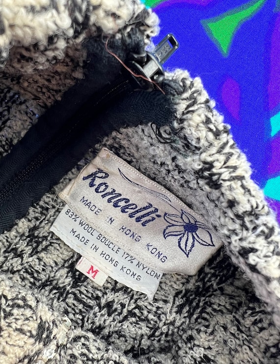 1970s Roncelli knit long sleeve mini dress // S-M… - image 6