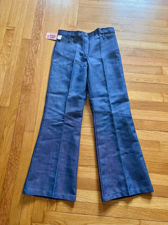 Deadstock 1970s dark wash flares // Small // retr… - image 6