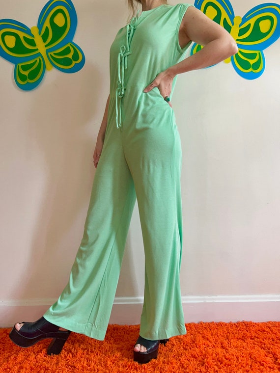 WIDE JUMPSUIT WITH BELT - Mint