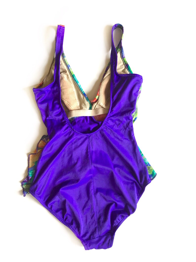 Vintage 1980s wrap style one piece swim suit S // retro early | Etsy