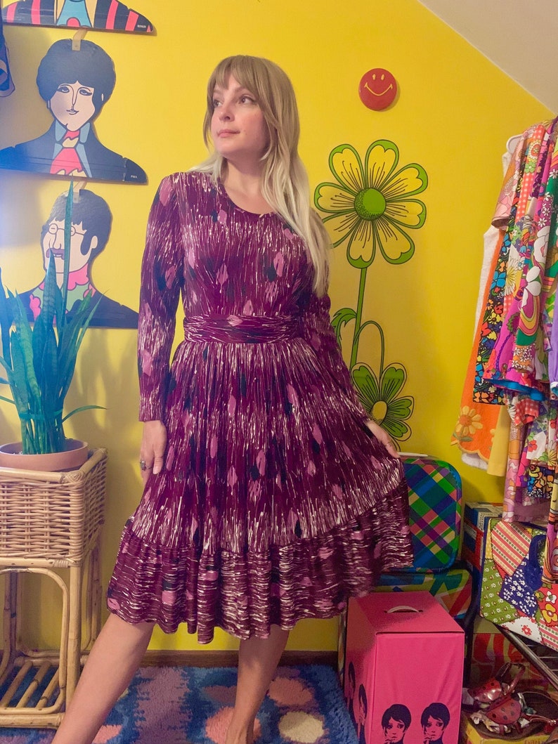 Vintage 1960s Paint Splatter Print Mod Dress // Medium // Etsy