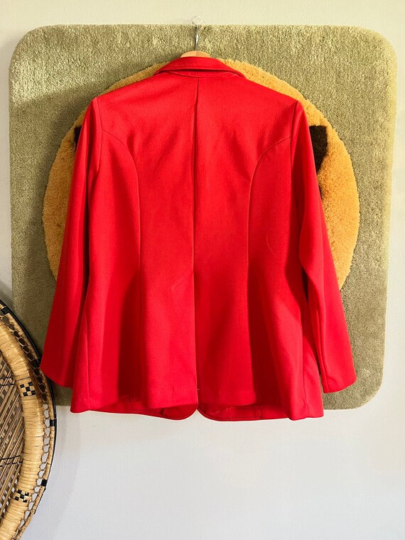 1970s red blazer jacket // XL // vintage 60s 70s … - image 3