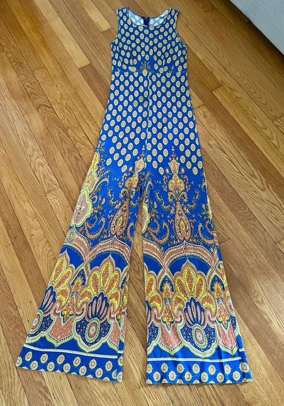 Vintage 1960s psychedelic paisley jumpsuit // XS-… - image 6